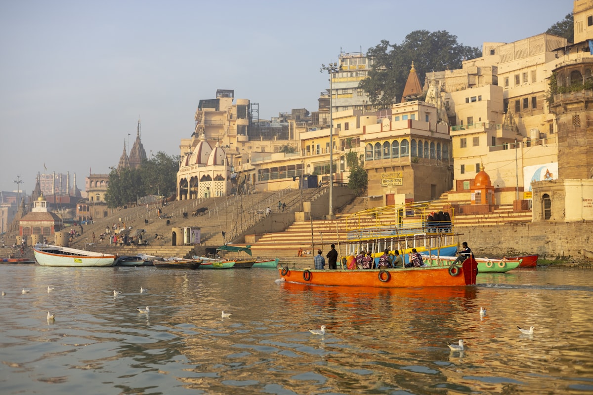The ghats of Banaras at first light